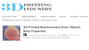 Media Report: 3D-Printed Reactionware Gives Objects New Properties
